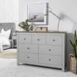 Outlet - Bampton 7 Drawer Chest of Drawers - Stone Grey
