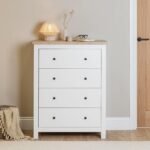 Outlet - Bampton Tall 4 Drawer Chest of Drawers - Alabaster White
