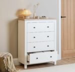 Bampton 4 Drawer Tall Chest of Drawers - Alabaster White - Image 4