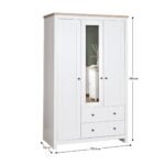 Bampton 3 Door Wardrobe with 2 Drawers - Alabaster White - Image 11