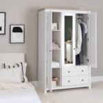 Bampton 3 Door Wardrobe with 2 Drawers - Alabaster White - Image 8