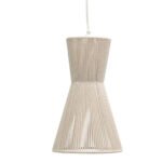 Bari White Cotton String Tapered Pendant