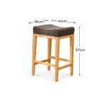 Reid Slate Grey Backless Bar Stools - Set of 2 - Whitewash Mindi Wood Legs - Image 7