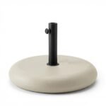 Oia Natural Round Parasol with 25kg Round Parasol Base - Beige Concrete - Image 7