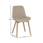 Outlet - Bella Dining Chair Set of 2, Light Beige Boucle with Whitewash Oak Legs - Image 7