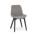 Amelia Black Dining Table Set - 6 Seater - Bella Cloud Grey Dining Chairs - Black Legs - Image 9