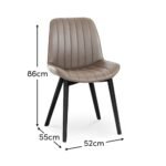 Bella Almond Brown Dining Chair - Set of 2 - Black Oak Legs - Image 6