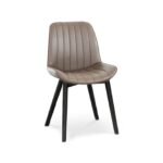 Bella Almond Brown Dining Chair - Set of 2 - Black Oak Legs - Image 5