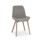 Amelia Whitewash Extending Dining Table Set - 6 Seater - Bella Cloud Grey Dining Chairs - Whitewash Legs - Image 11