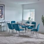 Outlet - Bella Dining Chairs - Set of 2 - Teal & Chrome - Image 2