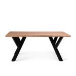 Bosco Acacia Wood Dining Table Set - 6 Seater - Bosco Dining Benches - Black Legs - Image 13