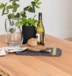 Bosco Acacia Wood Dining Table Set - 6 Seater - Bosco Dining Benches - Black Legs - Image 6