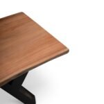 Bosco Acacia Wood Dining Table Set - 6 Seater - Bosco Dining Benches - Black Legs - Image 15