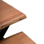 Bosco Acacia Wood Dining Table Set - 6 Seater - Bosco Dining Benches - Black Legs - Image 16