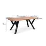 Bosco Natural Wood Dining Table - 6 Seater - 180cm / 48mm - Image 7