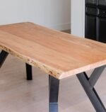 Bosco Natural Wood Dining Table - 6 Seater - 180cm / 48mm - Image 10