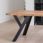 Bosco Natural Wood Dining Table - 6 Seater - 180cm / 48mm - Image 6