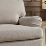 Brea Mink Taupe Left Corner Sofa with Whitewash Oak Legs - Image 3