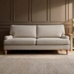 Brea 3 Seater Sofa - Mink Taupe with Whitewash Oak Legs