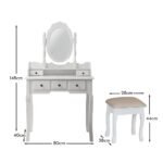 Capri White Dressing Table with Mirror & Stool - Image 11