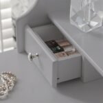 Capri Grey Dressing Table with Mirror & Stool - Image 5
