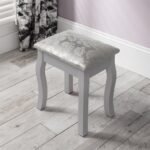 Capri Grey Dressing Table with Mirror & Stool - Image 7