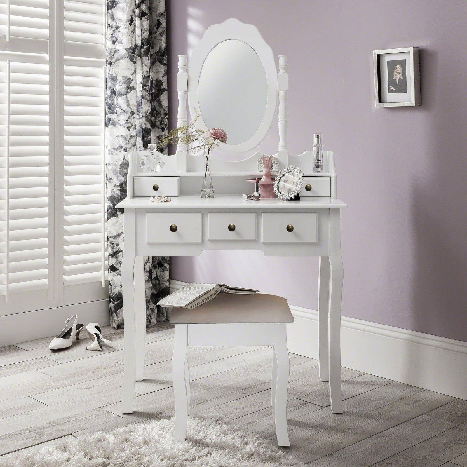 capri-white-dressing-table-stool-and-mirror-set-laura-james-3 Outlet - Capri Dressing Table Ivory