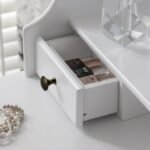 Capri White Dressing Table with Mirror & Stool - Image 8