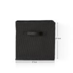 Cara Fabric Cube Storage Box - Large - Black - Image 4