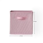 Cara Fabric Cube Storage Box - Large - Pink - Image 4