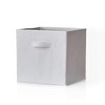 Outlet - Cara Fabric Cube Storage Box - Large - White - Image 2