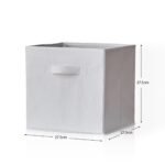 Outlet - Cara Fabric Cube Storage Box - Large - White - Image 5