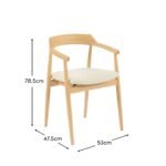 Carter Boucle Dining Armchairs - Set of 2 - Whitewash Oak Legs - Image 11