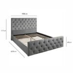 Outlet - Cavill Blue Fabric King Bed Frame - Image 4