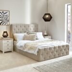 Cavill Fabric King Size Bed - Soft Beige