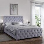 Outlet - Cavill Blue Fabric King Bed Frame