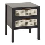 Charlie Bedside Table - 2 Drawer - Black - Image 3