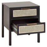 Charlie Bedside Table - 2 Drawer - Black - Image 4