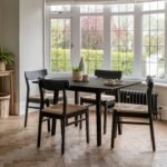 Outlet - Charlie Black Oak Extendable Dining Table - Image 2