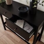 Outlet - Charlie 2 Drawer Console Table with Cane Shelf - Black - Image 5