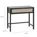 Outlet - Charlie Black Dressing Table with Draw - Image 5