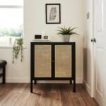 Charlie 2 Door Small Sideboard - Cane & Black - Image 4