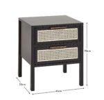 Charlie Bedside Table - 2 Drawer - Black - Image 5