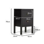 Outlet - Charlie Two Drawer Bedside Table In Noir Black - Image 8