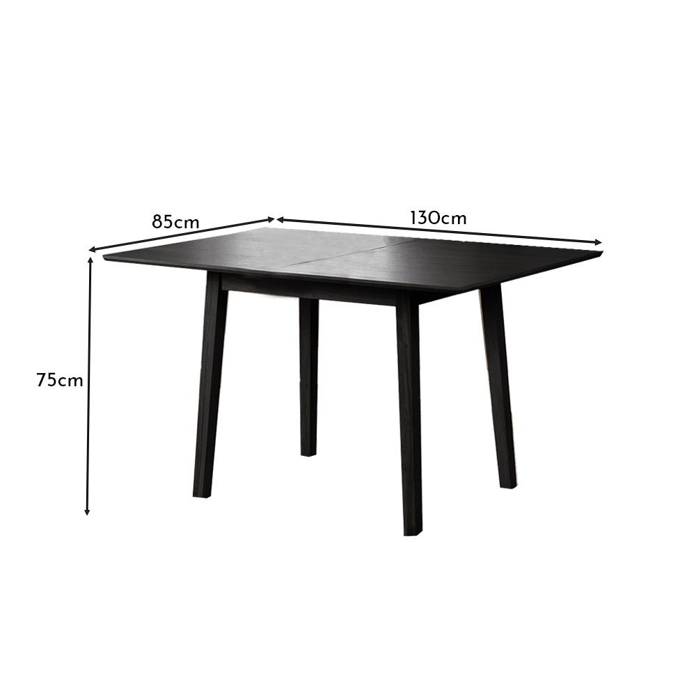 Charlie Black Oak Dining Table Set - Extendable - 4 Seater - Charlie Dining Chairs 1 charlie black dining table dims 54b695cb 59e6 425a b92a df2763ac287f Charlie Black Oak Dining Table Set - Extendable - 4 Seater - Charlie Dining Chairs