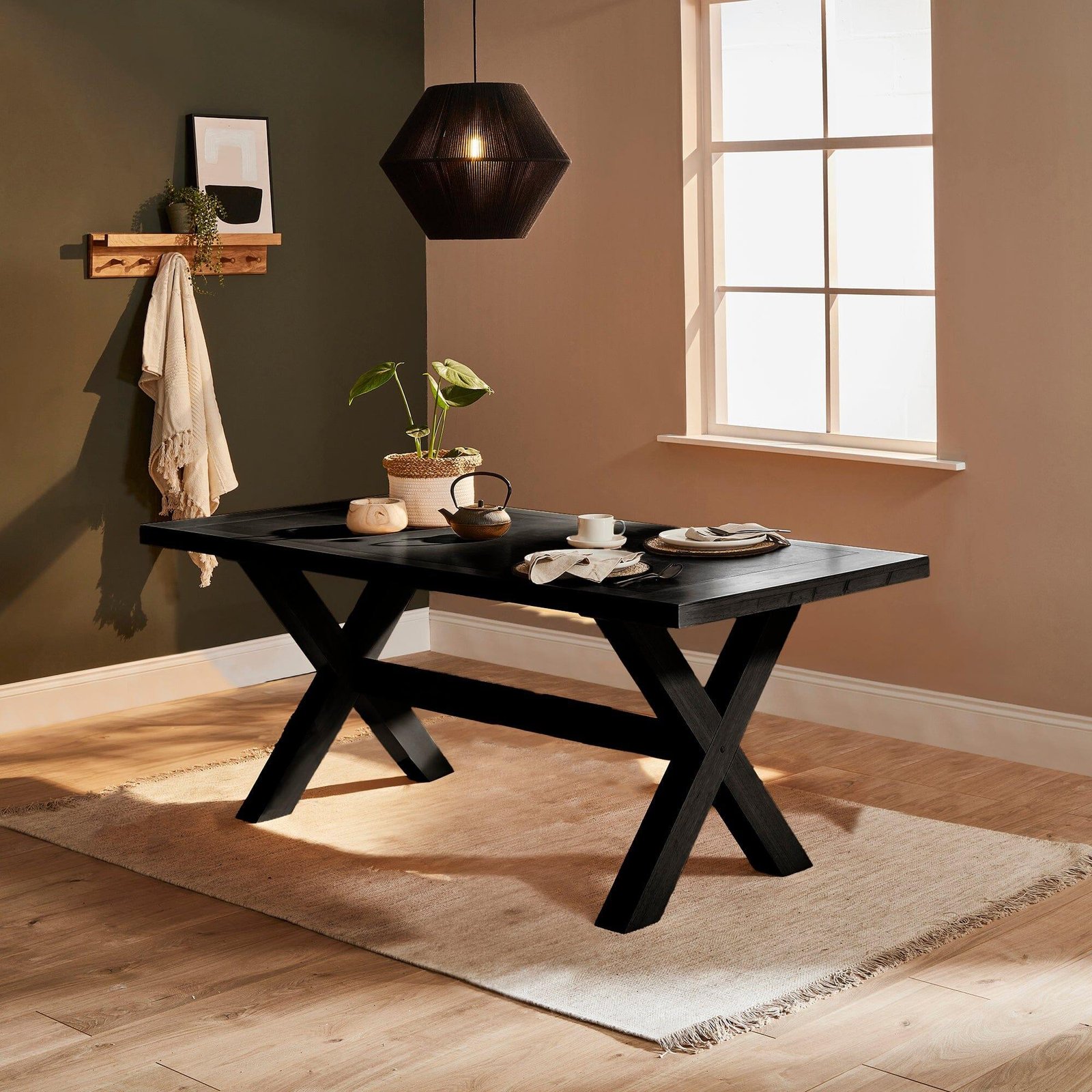 charlotte-black-cross-leg-dining-table-laura-james-1 Charlotte Black Dining Table - Cross Leg