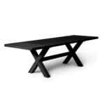 Charlotte Black Dining Table - Extendable - Cross Leg - Image 3