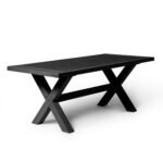 Charlotte Black Dining Table - Extendable - Cross Leg - Image 4