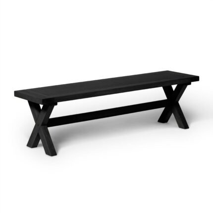 Charlotte 3 Seater Dining Bench - Black Oak