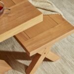 Outlet - Charlotte Pale Oak Bench - Cross Leg - Image 2